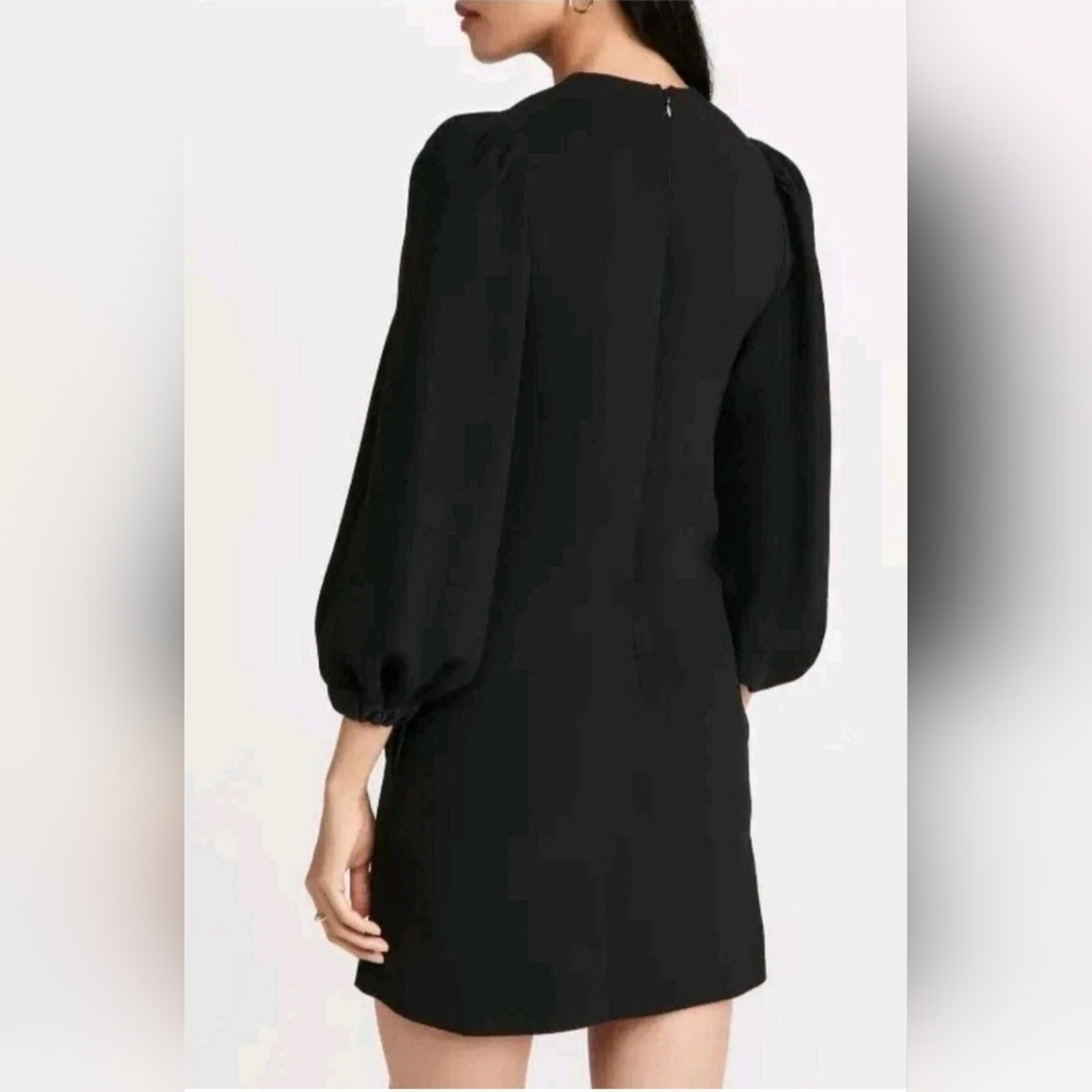 VVB VICTORIA BECKHAM Blouson Sleeve Crepe Shift Dress Black IT 38 US 2 Org $495 - Picture 3 of 14